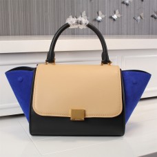 Celine Large Trapeze Beige Negro Azul Ante
