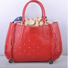 Bolso Fendi B Fab de piel roja perforada con asa superior grande