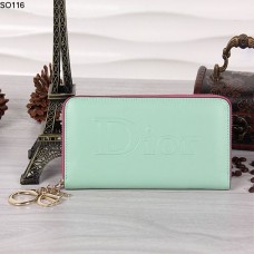 Cartera con cremallera Christian Dior verde claro 116 Cartera con cremallera Christian Dior verde claro 116