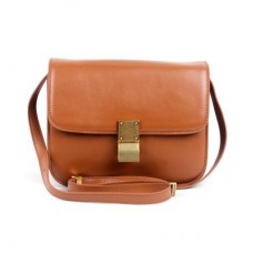 Bolso Celine Clasp Classic Box mediano color albaricoque
