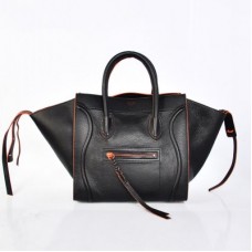 Bolsos de piel de vaca Boston de Celine en color negro y naranja