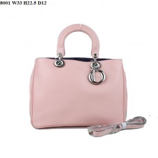 Bolso pequeño Dior Diorissimo de piel napa rosa (herrajes plateados) 8001
