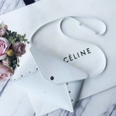 Bolso de mano Celine blanco estilo motero con correa