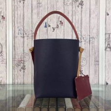 Bolso pequeño Celine Twisted Cabas en piel de becerro burdeos/azul marino.