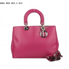 Bolso pequeño Dior Diorissimo de piel napa color melocotón (herrajes plateados) 8001