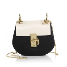 Bolso bandolera mini bicolor Chloe Drew negro