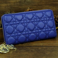 Cartera Lady Dior Escapade de piel de oveja D0082 azul