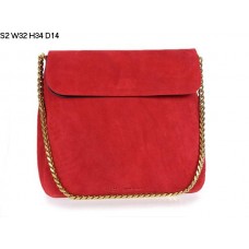 Bolso de hombro Celine Gourmette de piel de ante rojo S2