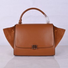 Bolso Celine Classic Trapeze de piel marrón de 30 cm.