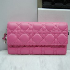 Cartera Dior CD086 rosa en piel de oveja