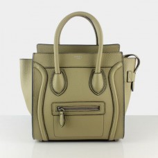 Bolso tote mediano Celine Luggage de piel beige y gris.