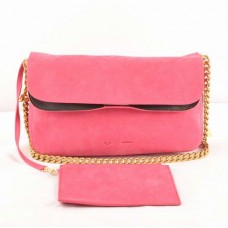 Bolso de hombro Celine Gourmette de piel de ante color melocotón 3078