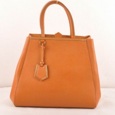 Bolso grande Fendi 2jours Earth Yellow Cross veins con piel Ferrari