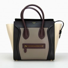 Bolso grande Celine Luggage Tote Gris Negro Blanco Vino