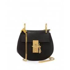Bolso bandolera Chloe Drew Nano de piel de cordero negro