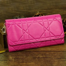 Christian Dior Cartera continental Cannage de charol 0016 Rosa