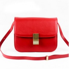 Bolso Celine Clasp Classic Box mediano rojo