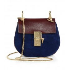 Bolso de hombro pequeño Chloe Drew de piel y ante bicolor
