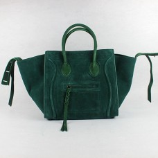 Bolsos Boston de ante verde oscuro de Celine