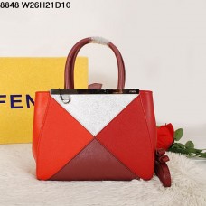 Bolso Fendi 2Jours Multicolor Rojo Ferrari de piel 8848