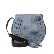 Bolso de hombro mediano perforado Chloe Marcie azul Bolso de hombro mediano perforado Chloe Marcie azul