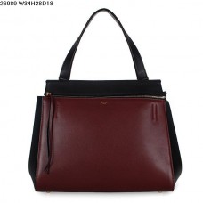 Bolso Celine EDGE de piel de becerro color rojo vino/negro 26938