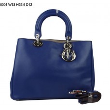 Bolso pequeño Dior Diorissimo de piel napa azul zafiro (herrajes plateados) 8001