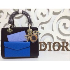 Réplica del bolso Dior Lady Default de piel de cordero negra