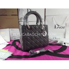 Réplica del bolso Dior Lady de piel gris