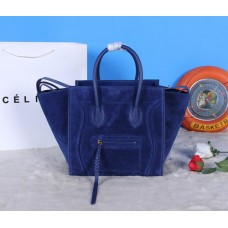 Bolsos Boston de ante azul marino de Celine