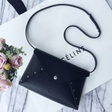 Bolso de mano Celine negro estilo motero con correa Bolso de mano Celine negro estilo motero con correa
