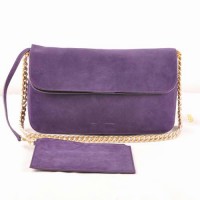 Bolso de hombro Celine Gourmette de ante color morado 3078 Bolso de hombro Celine Gourmette de ante color morado 3078