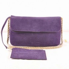 Bolso de hombro Celine Gourmette de ante color morado 3078
