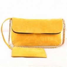 Bolso de hombro Celine Gourmette de ante amarillo 3078