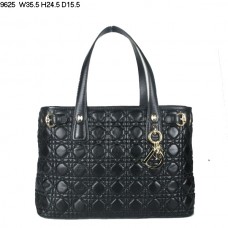 Bolso de hombro mediano Dior Panarea de piel de cordero negra (herrajes dorados) 9625