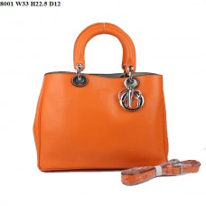 Bolso pequeño Dior Diorissimo de piel napa naranja (herrajes plateados) 8001