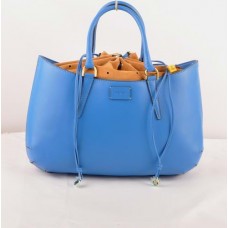 Bolso grande Fendi B Fab de piel Ferrari azul con asa superior