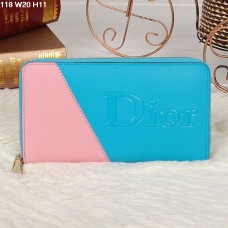 Cartera con cremallera Christian Dior Multicolor Azul Cielo/Rosa 118