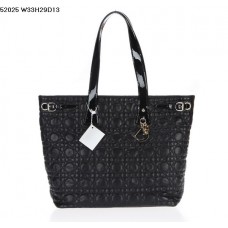 Bolso de hombro Dior Panarea de piel de cordero negra (herrajes dorados) 9626