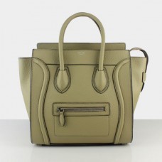 Bolso tote grande Celine Luggage de piel beige y gris.
