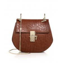 Bolso pequeño de piel con relieve de cocodrilo de Chloe Drew