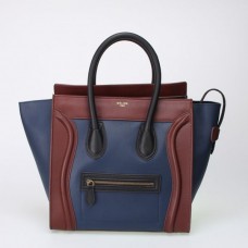 Bolsos grandes Celine Luggage Tote Azul marino, marrón y negro