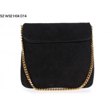 Bolso de hombro Celine Gourmette de piel de ante negro S2