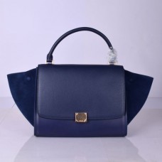Bolso Celine Large Trapeze de piel azul marino
