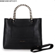 Bolso de mano Bvlgari nuevo, de piel de becerro Serpenti, color negro, modelo 80382.