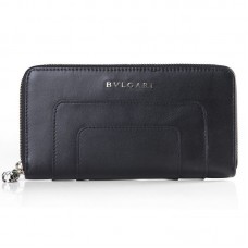Cartera con cremallera Bvlgari Serpenti Original de piel negra 201301