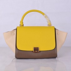 Bolso Celine Medium Trapeze amarillo caqui beige