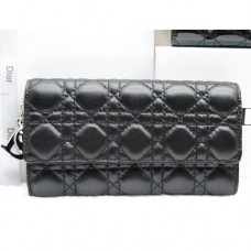 Cartera Dior CD086 negra de piel de oveja Cartera Dior CD086 negra de piel de oveja