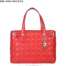 Bolso de hombro mediano Dior Panarea de piel de cordero roja (herrajes dorados) 9625
