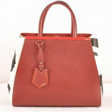 Bolso mediano Fendi 2jours Red Cross Veins con piel de crin de caballo negra y blanca Bolso mediano Fendi 2jours Red Cross Veins con piel de crin de caballo negra y blanca